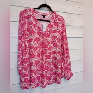 Ann Taylor Floral Pink Women's Top